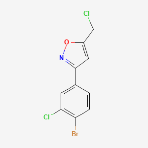 molecular formula C10H6BrCl2NO B8225455 3-(4-Bromo-3-chlorophenyl)-5-(chloromethyl)-1,2-oxazole 