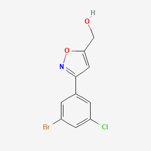 molecular formula C10H7BrClNO2 B8225463 [3-(3-Bromo-5-chlorophenyl)-1,2-oxazol-5-yl]methanol 