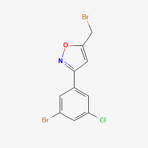 molecular formula C10H6Br2ClNO B8225474 3-(3-Bromo-5-chlorophenyl)-5-(bromomethyl)-1,2-oxazole 