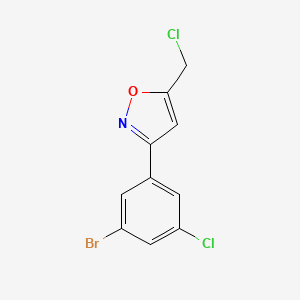 molecular formula C10H6BrCl2NO B8225482 3-(3-Bromo-5-chlorophenyl)-5-(chloromethyl)-1,2-oxazole 