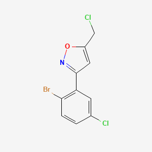 molecular formula C10H6BrCl2NO B8225487 3-(2-Bromo-5-chlorophenyl)-5-(chloromethyl)-1,2-oxazole 