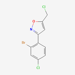 molecular formula C10H6BrCl2NO B8225497 3-(2-Bromo-4-chlorophenyl)-5-(chloromethyl)-1,2-oxazole 
