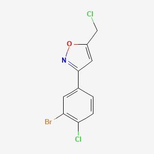 molecular formula C10H6BrCl2NO B8225511 3-(3-Bromo-4-chlorophenyl)-5-(chloromethyl)-1,2-oxazole 