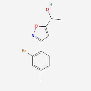 molecular formula C12H12BrNO2 B8225514 1-[3-(2-Bromo-4-methylphenyl)-1,2-oxazol-5-yl]ethanol 