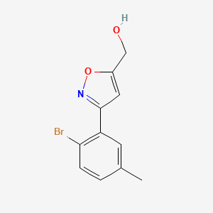 molecular formula C11H10BrNO2 B8225523 [3-(2-Bromo-5-methylphenyl)-1,2-oxazol-5-yl]methanol 