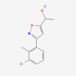 molecular formula C12H12BrNO2 B8225552 1-[3-(3-Bromo-2-methylphenyl)-1,2-oxazol-5-yl]ethanol 