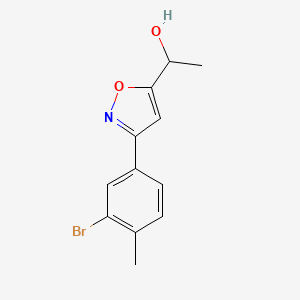 molecular formula C12H12BrNO2 B8225565 1-[3-(3-Bromo-4-methylphenyl)-1,2-oxazol-5-yl]ethanol 