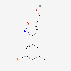 molecular formula C12H12BrNO2 B8225582 1-[3-(3-Bromo-5-methylphenyl)-1,2-oxazol-5-yl]ethanol 