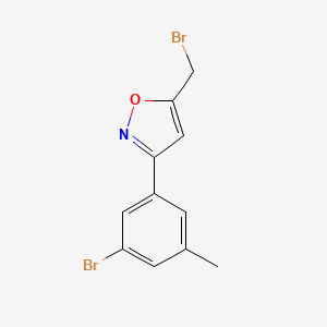 molecular formula C11H9Br2NO B8225586 5-(Bromomethyl)-3-(3-bromo-5-methylphenyl)-1,2-oxazole 