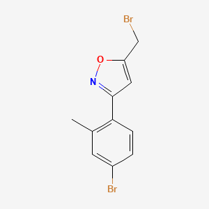 molecular formula C11H9Br2NO B8225601 5-(Bromomethyl)-3-(4-bromo-2-methylphenyl)-1,2-oxazole 