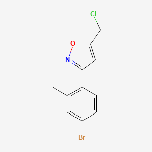 molecular formula C11H9BrClNO B8225602 3-(4-Bromo-2-methylphenyl)-5-(chloromethyl)-1,2-oxazole 