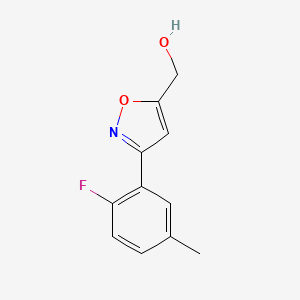 molecular formula C11H10FNO2 B8225612 [3-(2-Fluoro-5-methylphenyl)-1,2-oxazol-5-yl]methanol 