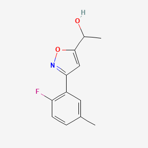 molecular formula C12H12FNO2 B8225615 1-[3-(2-Fluoro-5-methylphenyl)-1,2-oxazol-5-yl]ethanol 