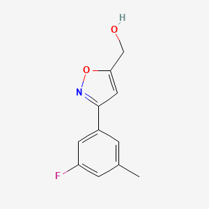 molecular formula C11H10FNO2 B8225678 [3-(3-Fluoro-5-methylphenyl)-1,2-oxazol-5-yl]methanol 
