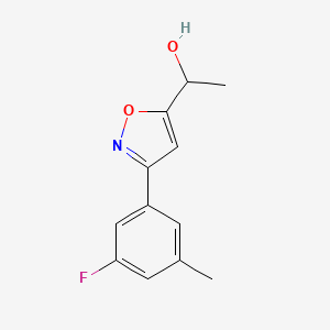 molecular formula C12H12FNO2 B8225681 1-[3-(3-Fluoro-5-methylphenyl)-1,2-oxazol-5-yl]ethanol 