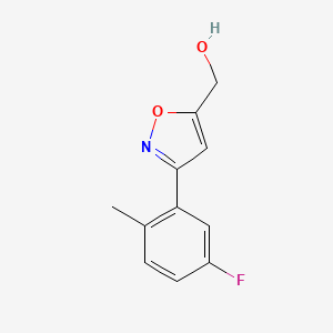 molecular formula C11H10FNO2 B8225698 [3-(5-Fluoro-2-methylphenyl)-1,2-oxazol-5-yl]methanol 