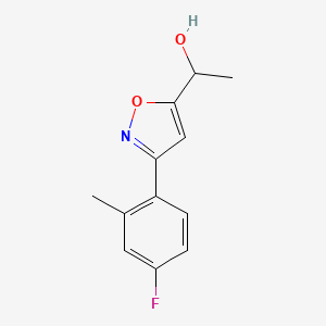 molecular formula C12H12FNO2 B8225717 1-[3-(4-Fluoro-2-methylphenyl)-1,2-oxazol-5-yl]ethanol 