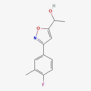 molecular formula C12H12FNO2 B8225731 1-[3-(4-Fluoro-3-methylphenyl)-1,2-oxazol-5-yl]ethanol 