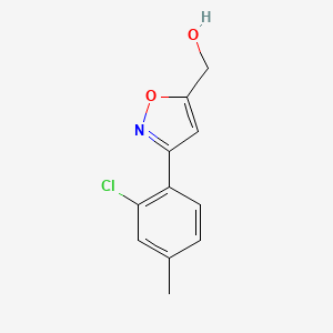 molecular formula C11H10ClNO2 B8225738 [3-(2-Chloro-4-methylphenyl)-1,2-oxazol-5-yl]methanol 