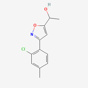 molecular formula C12H12ClNO2 B8225740 1-[3-(2-Chloro-4-methylphenyl)-1,2-oxazol-5-yl]ethanol 