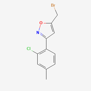 molecular formula C11H9BrClNO B8225747 5-(Bromomethyl)-3-(2-chloro-4-methylphenyl)-1,2-oxazole 