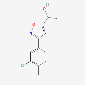 molecular formula C12H12ClNO2 B8225802 1-[3-(3-Chloro-4-methylphenyl)-1,2-oxazol-5-yl]ethanol 