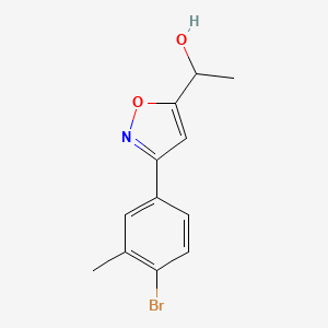molecular formula C12H12BrNO2 B8225813 1-[3-(4-Bromo-3-methylphenyl)-1,2-oxazol-5-yl]ethanol 