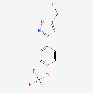 molecular formula C11H7ClF3NO2 B8225838 5-Chloromethyl-3-(4-trifluoromethoxy-phenyl)-isoxazole 