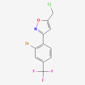 molecular formula C11H6BrClF3NO B8225867 3-[2-Bromo-4-(trifluoromethyl)phenyl]-5-(chloromethyl)-1,2-oxazole 