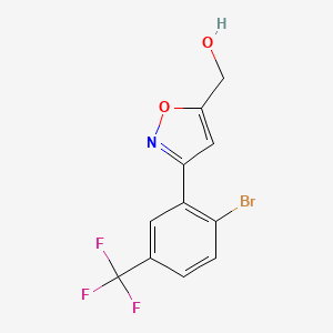 molecular formula C11H7BrF3NO2 B8225874 [3-[2-Bromo-5-(trifluoromethyl)phenyl]-1,2-oxazol-5-yl]methanol 