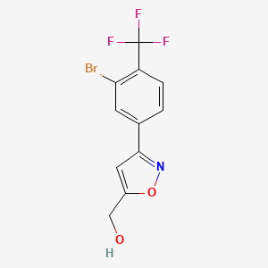 molecular formula C11H7BrF3NO2 B8225887 [3-[3-Bromo-4-(trifluoromethyl)phenyl]-1,2-oxazol-5-yl]methanol 