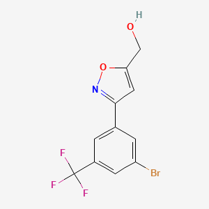 molecular formula C11H7BrF3NO2 B8225901 [3-[3-Bromo-5-(trifluoromethyl)phenyl]-1,2-oxazol-5-yl]methanol 