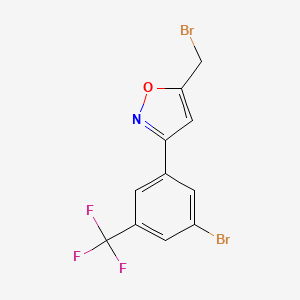 molecular formula C11H6Br2F3NO B8225911 5-(Bromomethyl)-3-[3-bromo-5-(trifluoromethyl)phenyl]-1,2-oxazole 
