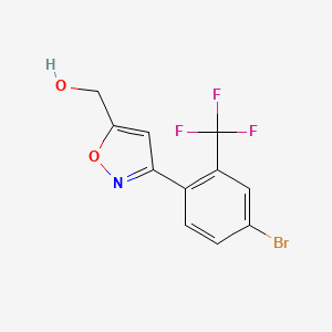 molecular formula C11H7BrF3NO2 B8225920 [3-[4-Bromo-2-(trifluoromethyl)phenyl]-1,2-oxazol-5-yl]methanol 
