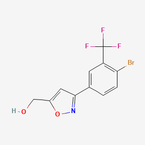 molecular formula C11H7BrF3NO2 B8225939 [3-[4-Bromo-3-(trifluoromethyl)phenyl]-1,2-oxazol-5-yl]methanol 