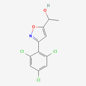 molecular formula C11H8Cl3NO2 B8225995 1-[3-(2,4,6-Trichlorophenyl)-1,2-oxazol-5-yl]ethanol 