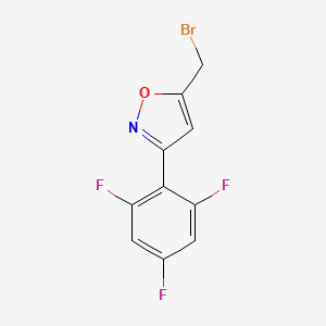 molecular formula C10H5BrF3NO B8226090 5-(Bromomethyl)-3-(2,4,6-trifluorophenyl)-1,2-oxazole 