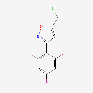 molecular formula C10H5ClF3NO B8226092 5-(Chloromethyl)-3-(2,4,6-trifluorophenyl)-1,2-oxazole 