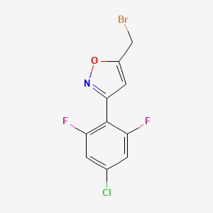 molecular formula C10H5BrClF2NO B8226121 5-(Bromomethyl)-3-(4-chloro-2,6-difluorophenyl)-1,2-oxazole 
