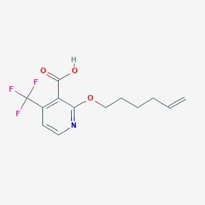 molecular formula C13H14F3NO3 B8226139 2-Hex-5-enoxy-4-(trifluoromethyl)pyridine-3-carboxylic acid 