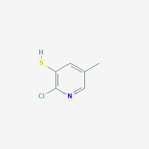 molecular formula C6H6ClNS B8226173 2-Chloro-5-methylpyridine-3-thiol 