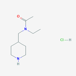 molecular formula C10H21ClN2O B8226214 N-ethyl-N-(piperidin-4-ylmethyl)acetamide hydrochloride 