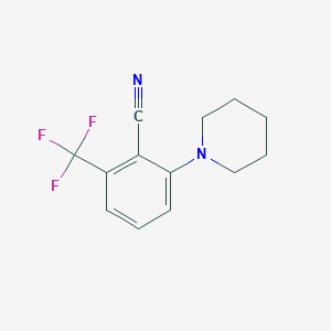 molecular formula C13H13F3N2 B8226237 2-(Piperidin-1-yl)-6-(trifluoromethyl)benzonitrile 