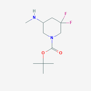 molecular formula C11H20F2N2O2 B8226353 tert-Butyl 3,3-difluoro-5-(methylamino)piperidine-1-carboxylate 