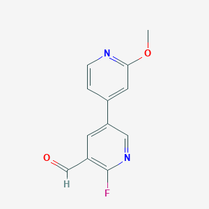 molecular formula C12H9FN2O2 B8226389 6-Fluoro-2'-methoxy-[3,4'-bipyridine]-5-carbaldehyde 