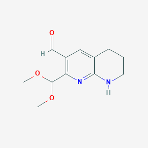 molecular formula C12H16N2O3 B8226462 2-(Dimethoxymethyl)-5,6,7,8-tetrahydro-1,8-naphthyridine-3-carbaldehyde 