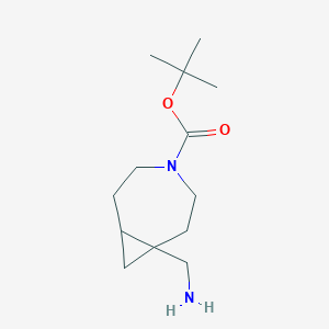 molecular formula C13H24N2O2 B8226496 tert-Butyl 1-(aminomethyl)-4-azabicyclo[5.1.0]octane-4-carboxylate 