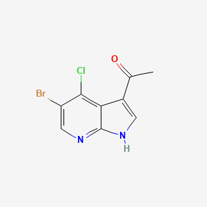 molecular formula C9H6BrClN2O B8226511 1-(5-Bromo-4-chloro-1H-pyrrolo[2,3-b]pyridin-3-yl)ethanone 