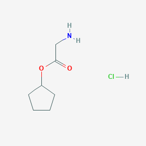 molecular formula C7H14ClNO2 B8226549 Cyclopentyl 2-aminoacetate hydrochloride 