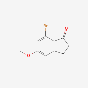 molecular formula C10H9BrO2 B8226610 7-Bromo-5-methoxy-2,3-dihydro-1H-inden-1-one 